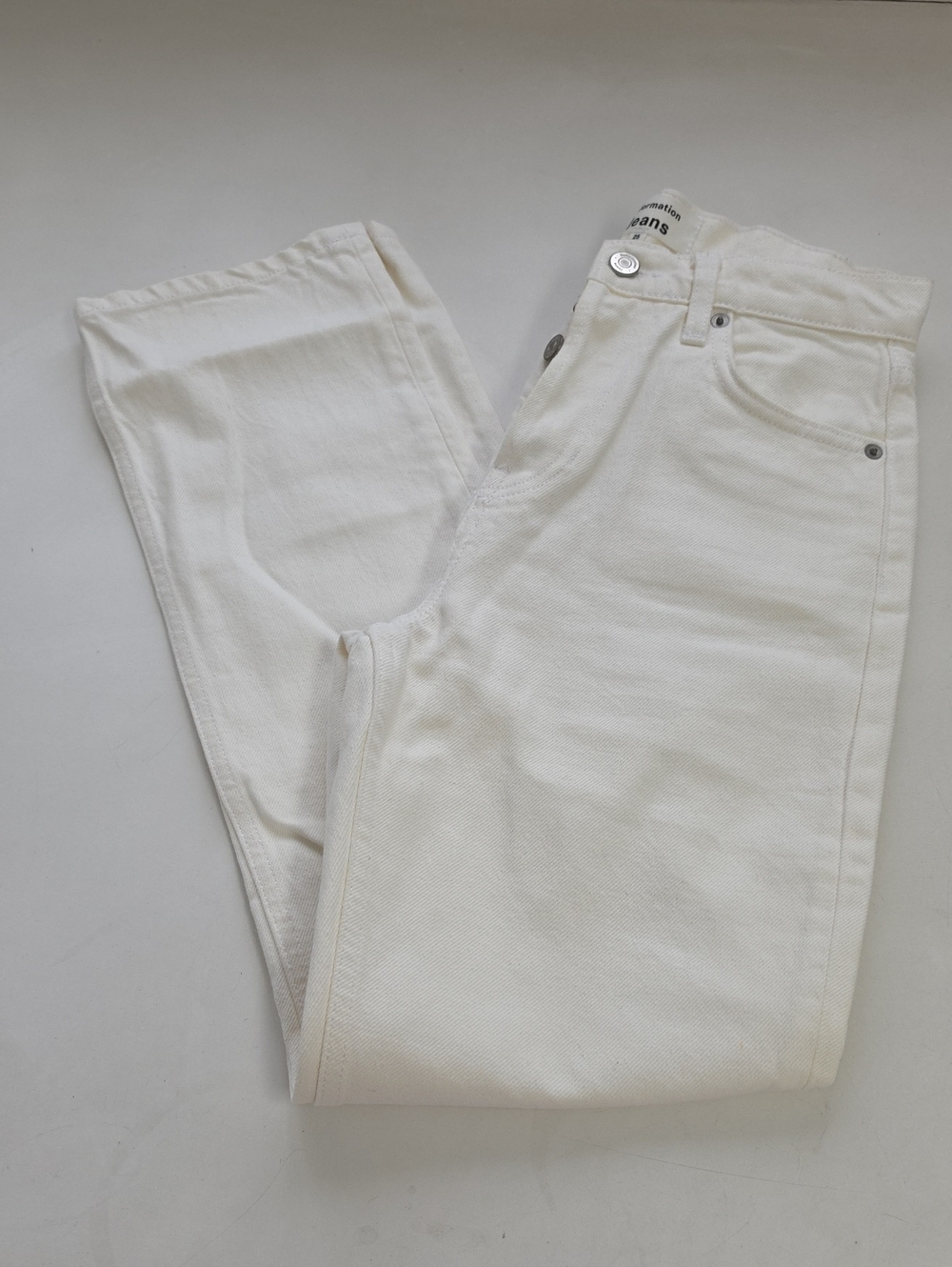 Reformation Cynthia High-Rise Straight Jeans in Off-White